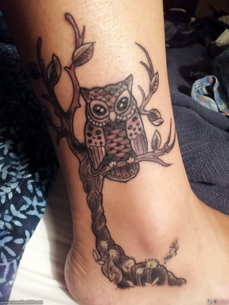 有帅气或很萌很可爱的猫头鹰纹身图案欣赏
