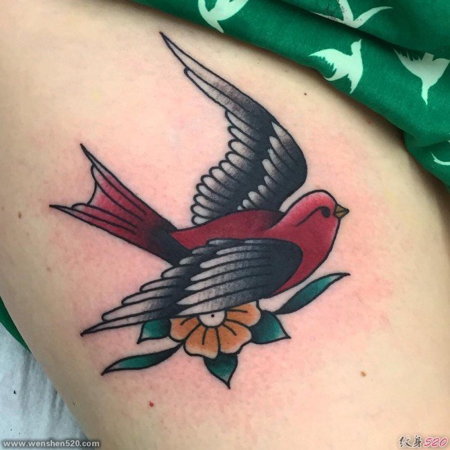 各种可爱的小燕子纹身图案欣赏