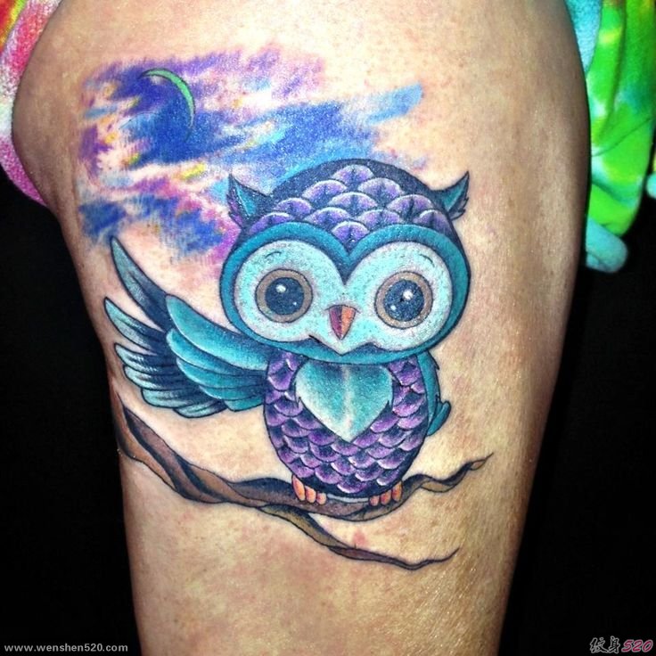 一种丰富的蓝色风格的个性的纹身图案