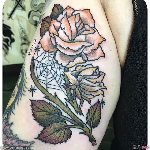 漂亮的性感的玫瑰花纹身图案大全