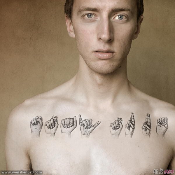 男女肩部个性纹身多款简洁纹身图案