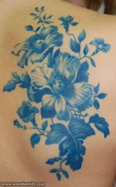 女生植物纹身素材花朵纹身小清新植物纹身图案