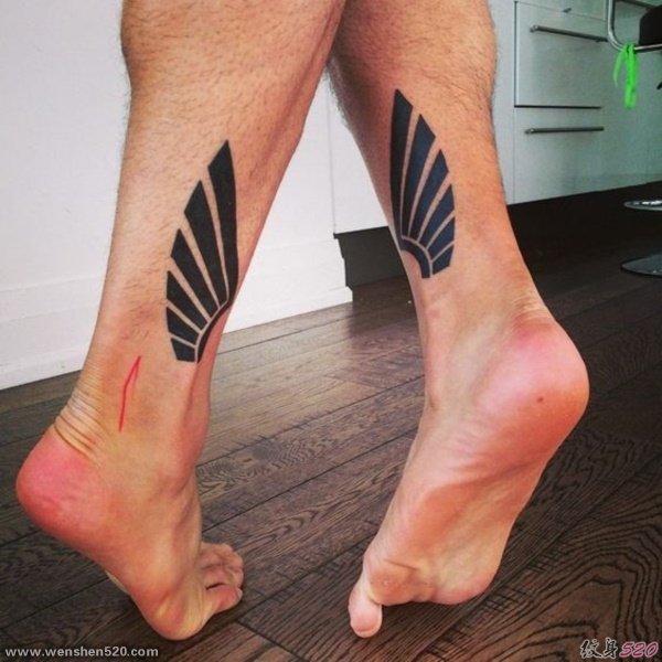 一组简单个性线条纹身创意符号纹身图案