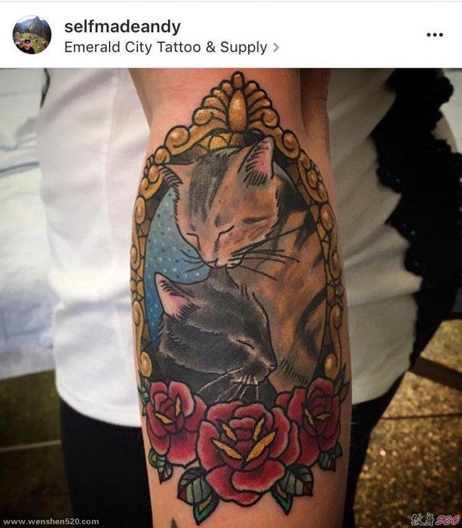 腿上彩绘纹身技巧植物纹身素材花朵纹身猫纹身小动物纹身图片