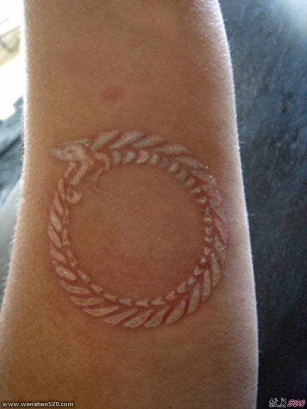 一组女生喜爱的超美的白色隐形纹身图案