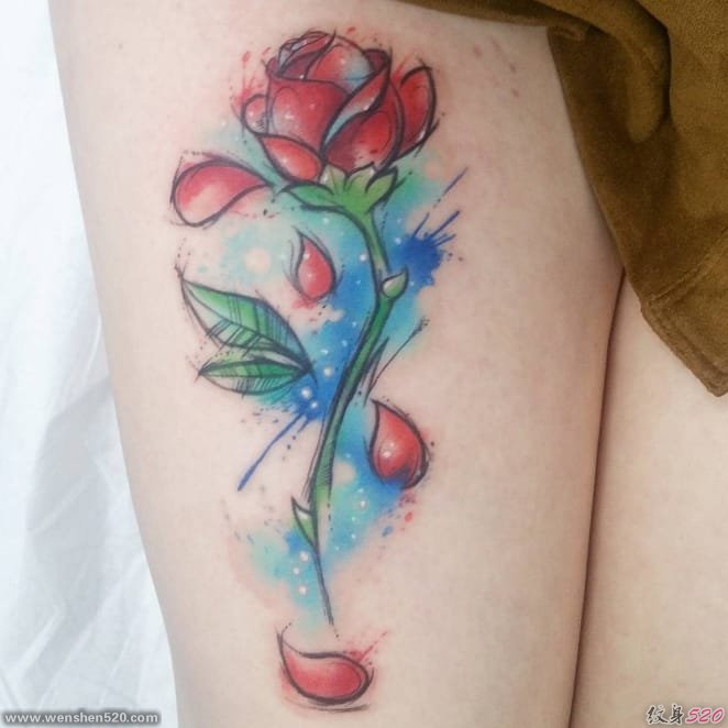 一组女生喜爱的彩绘纹身技巧精致纹身图案