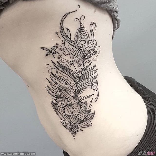 13款黑白灰风格点刺纹身几何元素纹身简约线条纹身图案