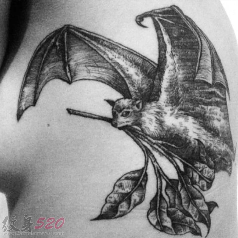 一组灵动可爱的蝙蝠纹身小动物纹身图案大全