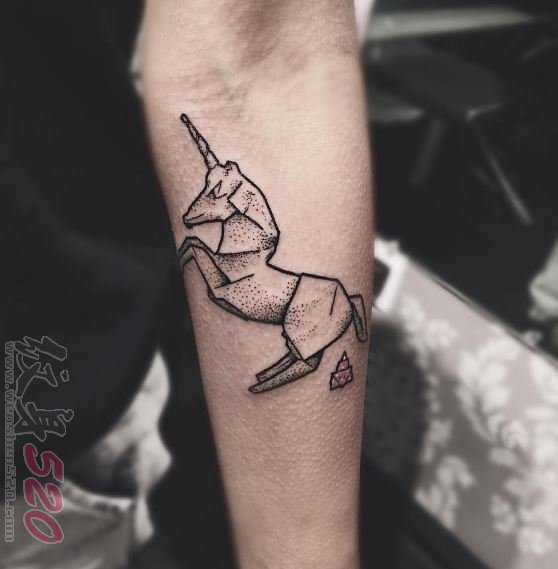 15款创意折纸纹身几何元素纹身简单个性线条纹身小动物纹身图案