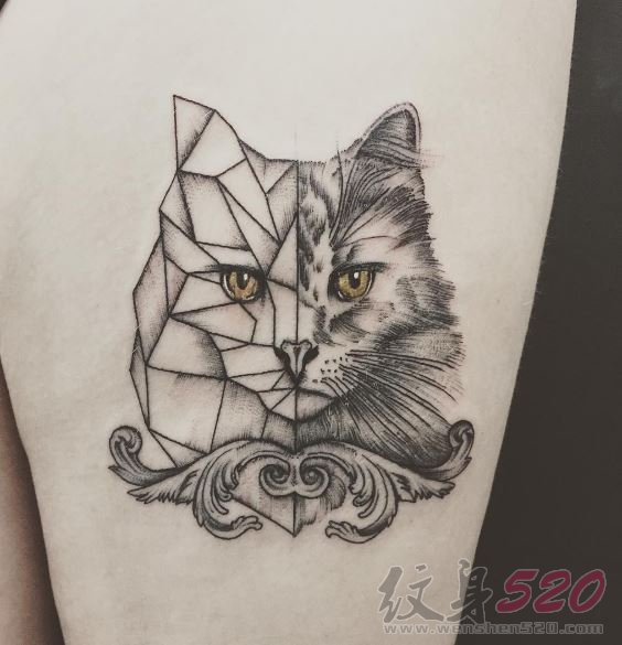 15款创意折纸纹身几何元素纹身简单个性线条纹身小动物纹身图案