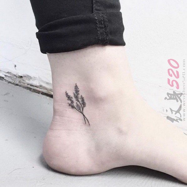 9款脚踝小清新纹身抽象线条纹身简洁纹身图案