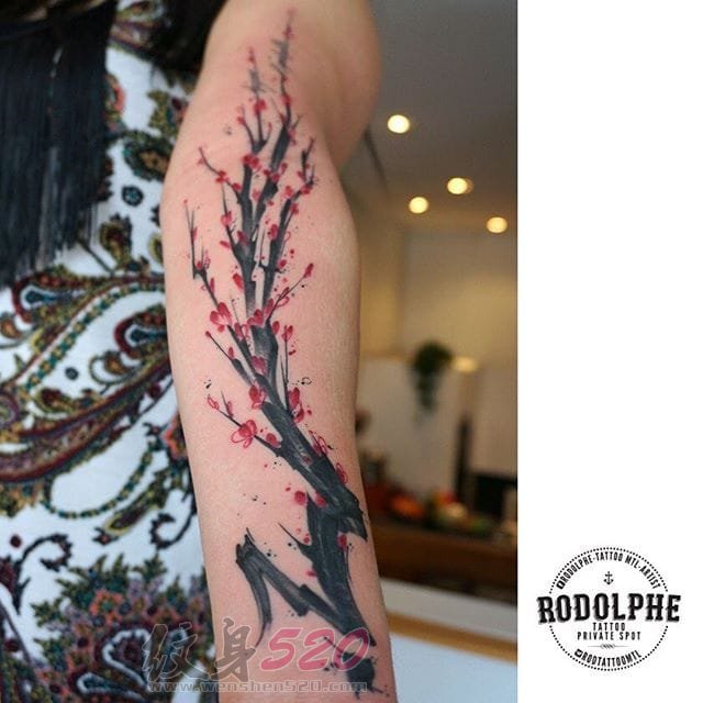 漂亮的几何元素抽象线条纹身图案