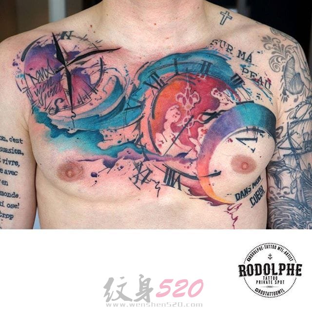 漂亮的几何元素抽象线条纹身图案