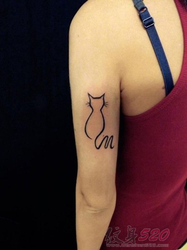 一组关于猫的创意个性文艺小清新纹身图案