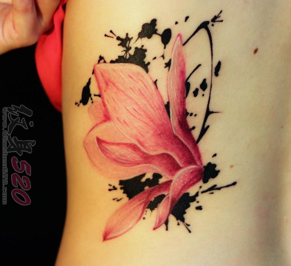 芳香四溢的彩绘植物素材简单线条花朵纹身图案