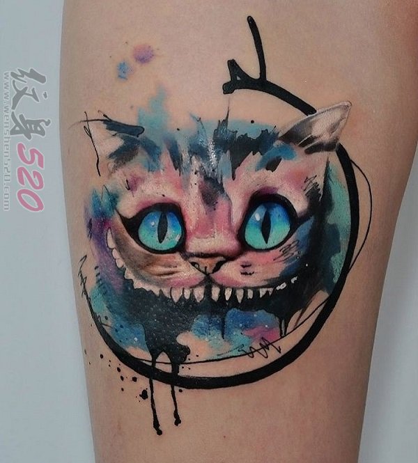 一组关于彩绘水彩文艺小清新小猫纹身图案