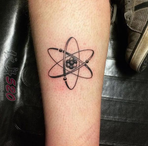 多款几何元素个性线条科学原子量纹身图案