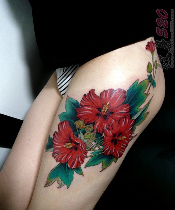 一组关于花朵文艺小清新唯美纹身图案