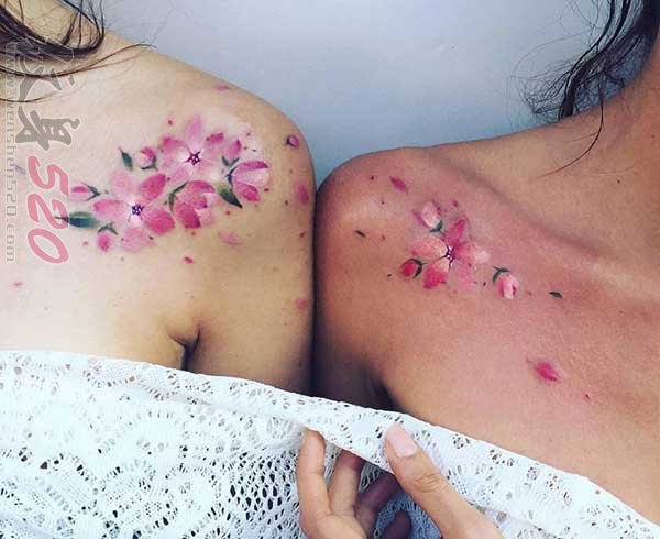 多款女生喜爱的简单个性线条姐妹纹身图案