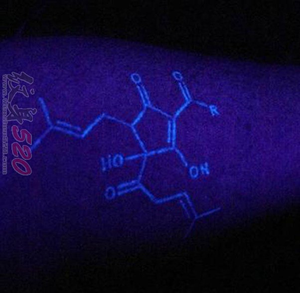 12款个性白色简单线条创意荧光隐形纹身图案