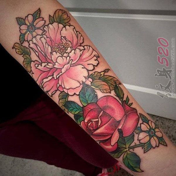 9款娇艳的彩绘技巧植物素材花朵纹身图案