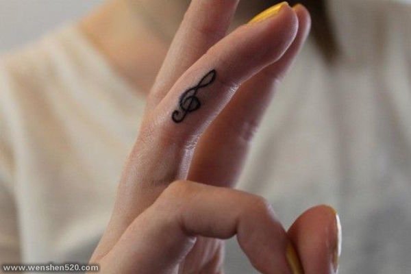 12款黑色几何元素简单个性线条手指纹身图案