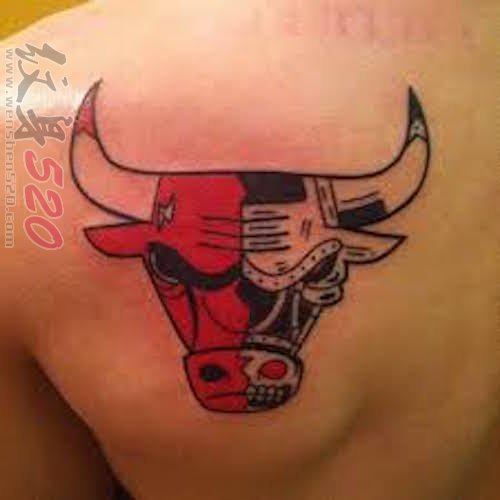 张扬青春魅力的热火篮球纹身图案