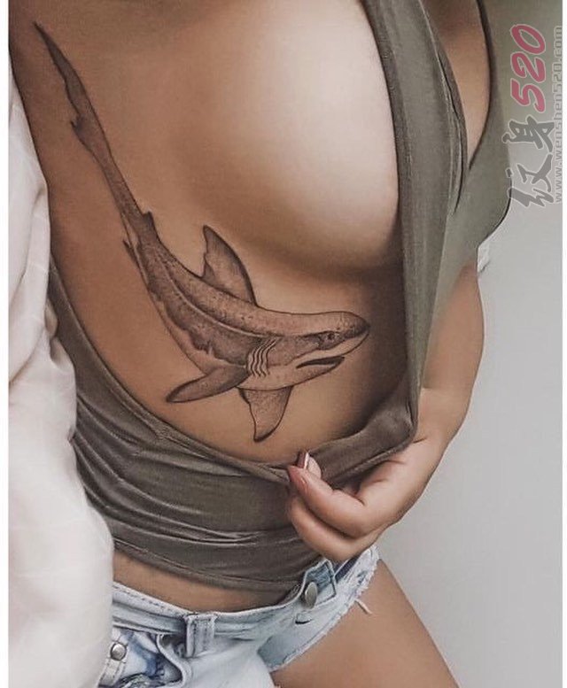 多款灵动小动物几何元素抽象线条鱼纹身图案