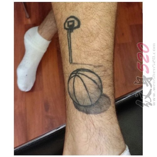 多款关于篮球的黑色素描点刺技巧创意篮球纹身图案