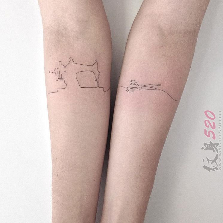 多款女生喜爱的简约线条小清新纹身图案