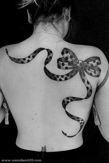 多款象征纯洁爱情的蝴蝶结纹身图案