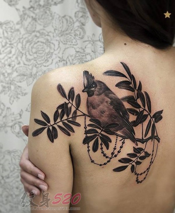 多款彩绘水彩创意个性小鸟纹身图案