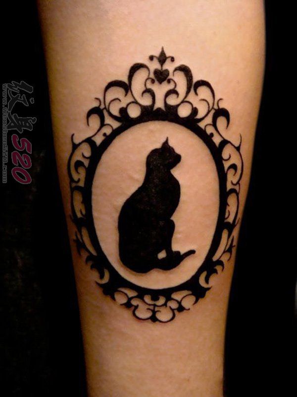 多款关于小猫的黑色线条轮廓创意小图案纹身图案