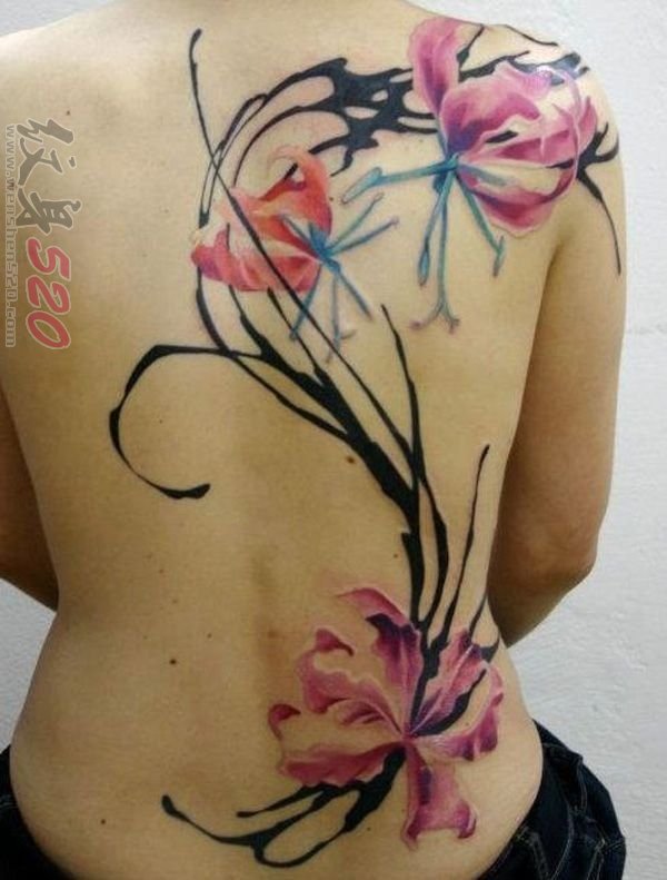 多款关于花朵的彩绘水彩文艺小清新唯美纹身图案