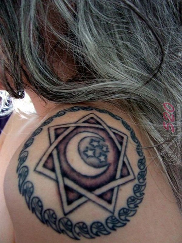女生肩膀上的创意个性文艺小清新纹身图案