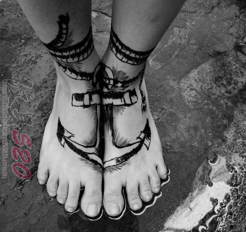女生脚背上创意个性文艺小清新唯美纹身图案