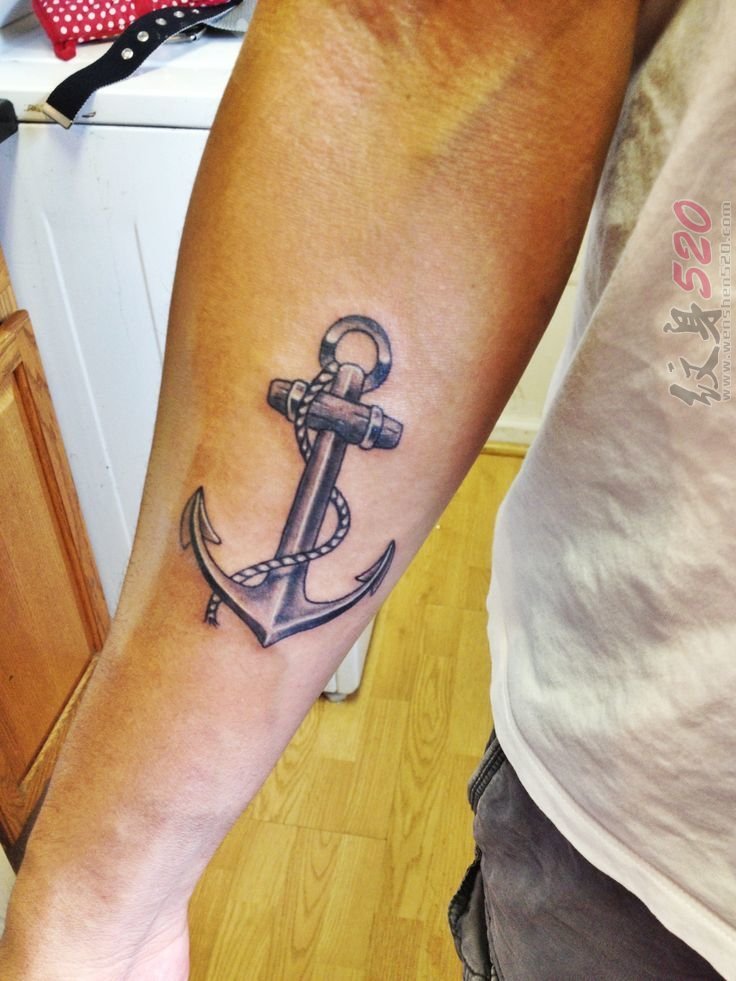 多款关于船锚的海军风创意个性小图案纹身图案
