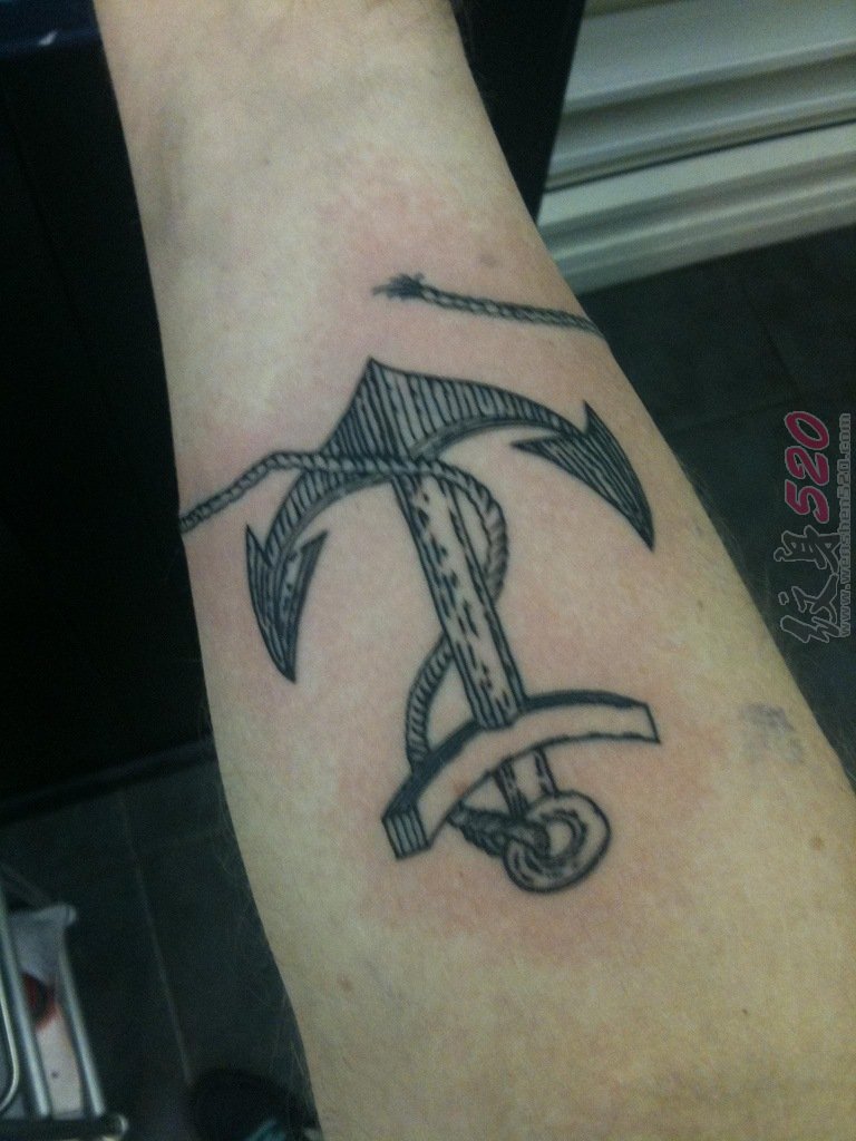 多款关于船锚的海军风创意个性小图案纹身图案