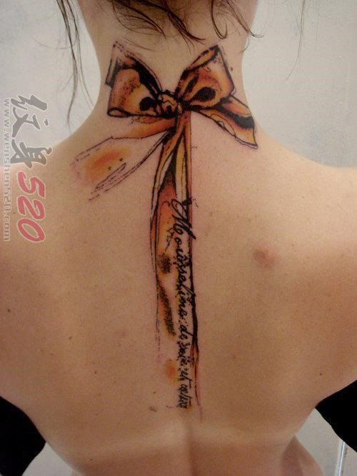 多款关于蝴蝶结的文艺小清新唯美个性纹身图案
