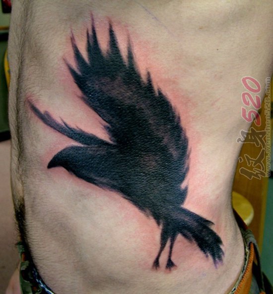 黑色线条素描创意个性小鸟纹身图案
