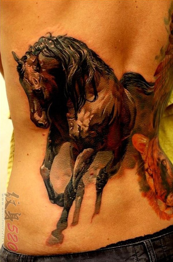 多款关于马的创意个性超写实3d霸气纹身图案