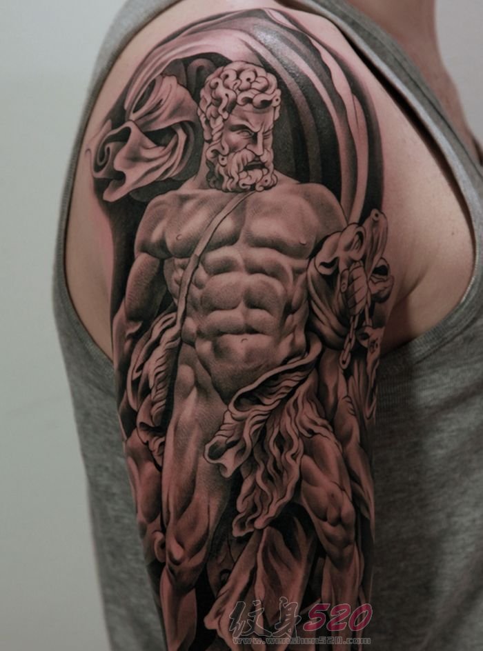 多款黑色素描创意个性人像纹身图案