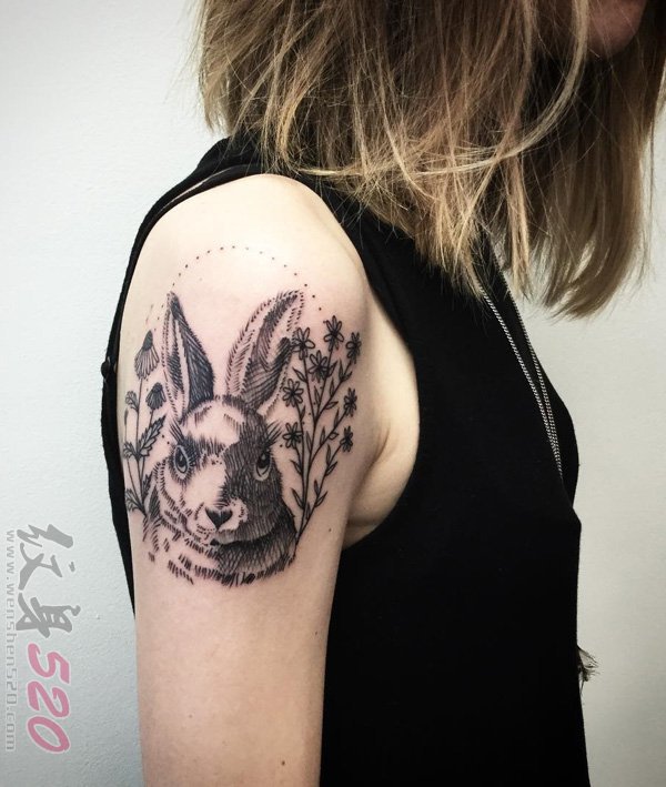 多款关于兔子的创意个性文艺小清新唯美纹身图案