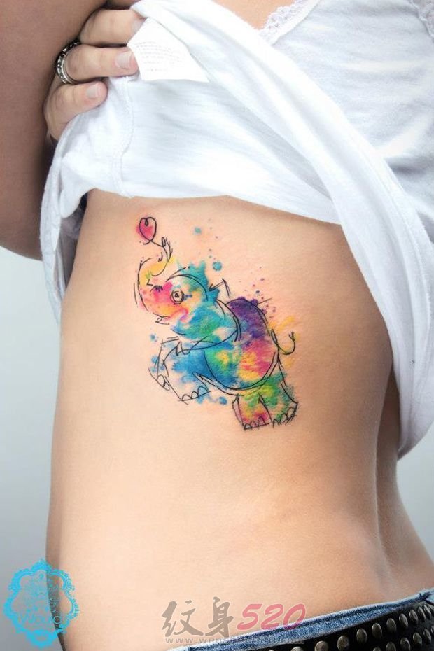 多款关于大象的个性创意花纹纹身图案
