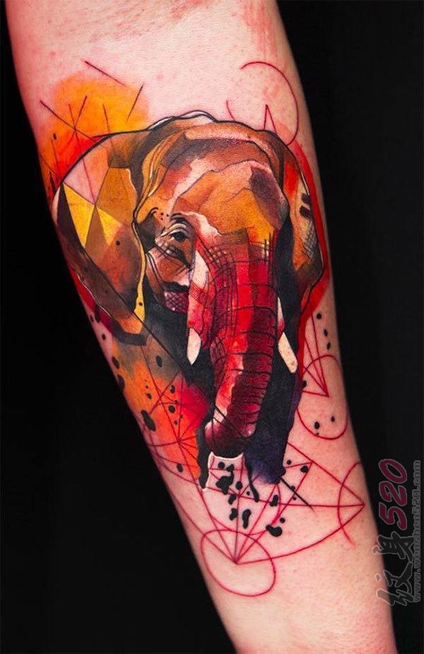 多款关于大象的个性创意花纹纹身图案