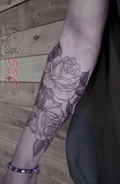 多款关于玫瑰的彩绘水彩文艺小清新唯美花朵纹身图案