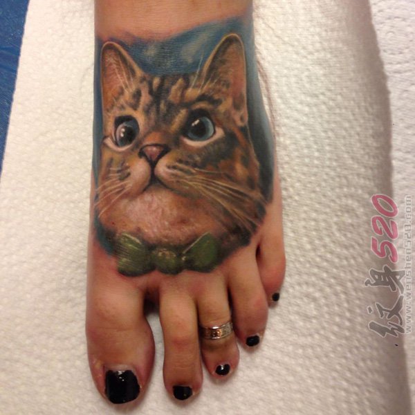 多款关于猫咪的超写实3d彩绘水彩可爱纹身图案