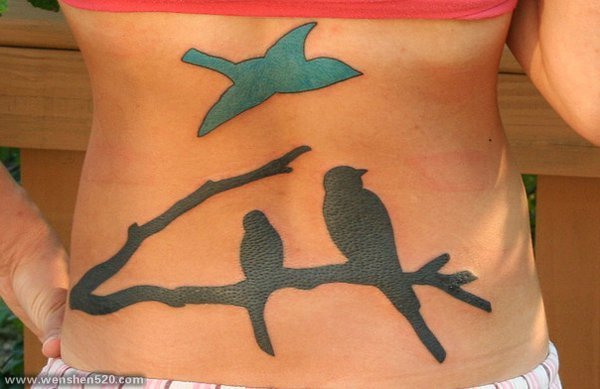 多款关于小鸟的彩绘水彩创意个性纹身图案