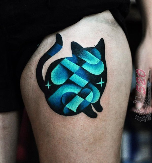 多款关于猫咪的彩绘水彩创意可爱纹身图案