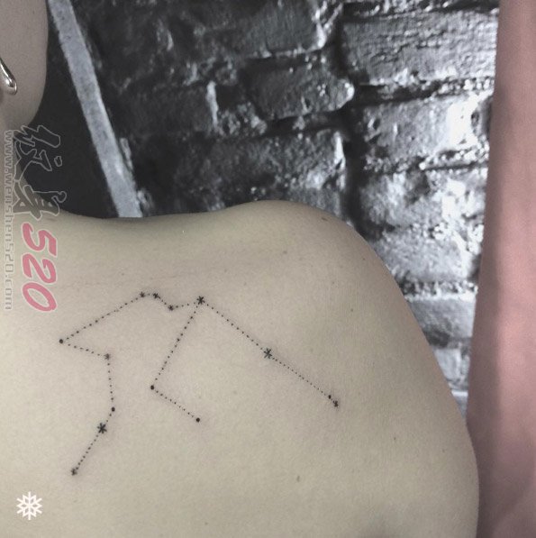 多款关于北斗七星的黑色线条文艺小清新纹身图案